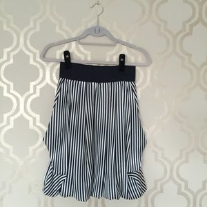 H&M Navy and White Striped Skirt