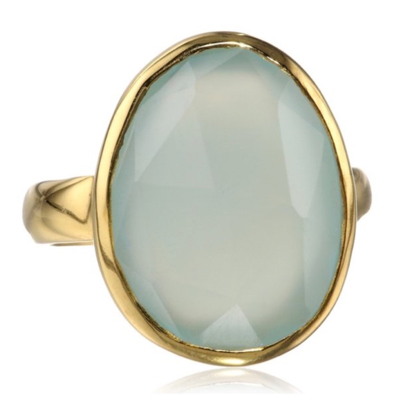 La rocks Jewelry - 14k Gold over Silver Bezel Ring 6.5