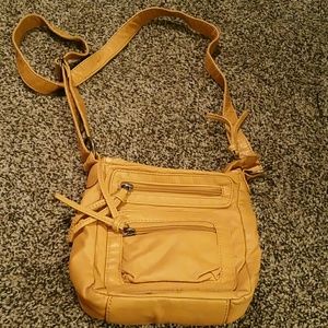 Mustard leather cross body bag