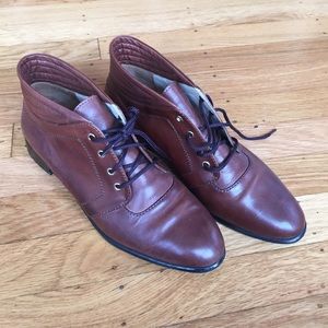 Vintage handmade leather ankle boots