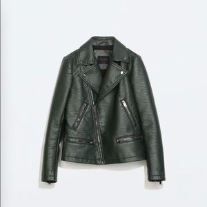 Zara Green Leather Jacket