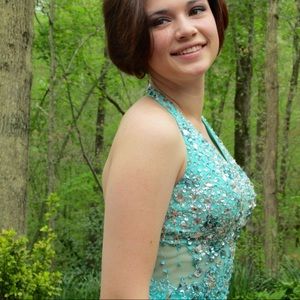 Tiffany blue prom dress from Girli Girl Boutique