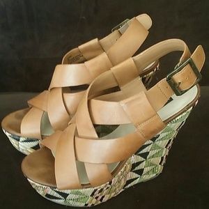 Cognac High Wedges