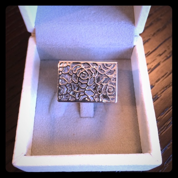 Silver square cut out ring
