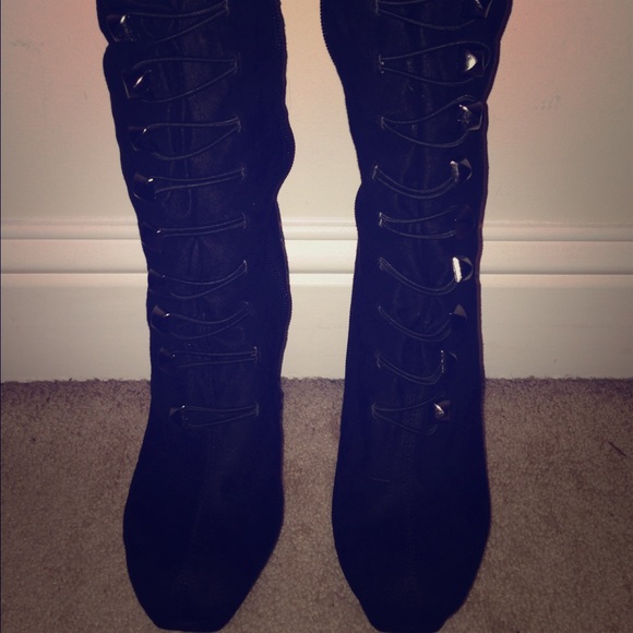 Suede wedge heel boots