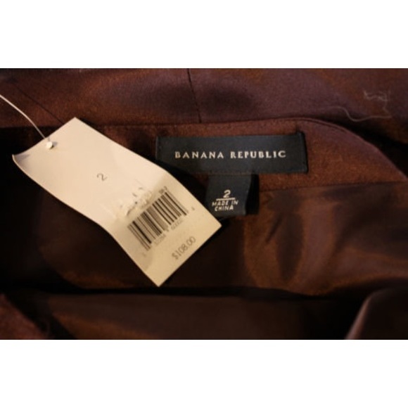 NWT Banana Republic Asymmetrical Brown Silk skirt - Picture 3 of 3