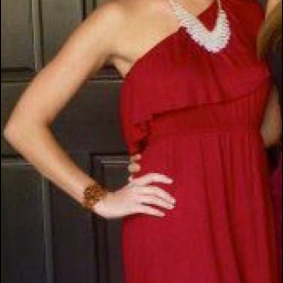 Garnet one shoulder dress