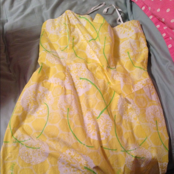 Lilly Pulitzer yellow strapless
