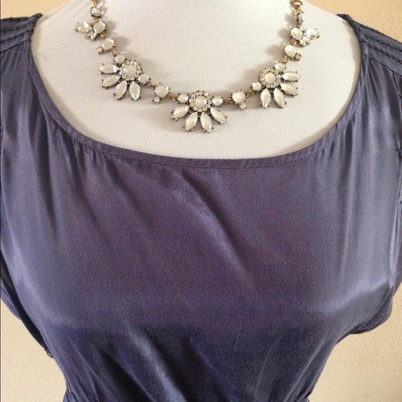 Purple embroided top with elastic waist & pockets - Picture 2 of 4