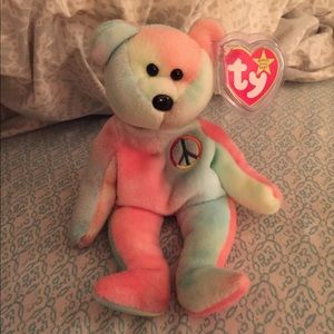 Peace beanie baby