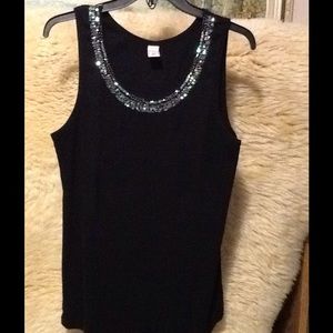 Beaded sequined tank top