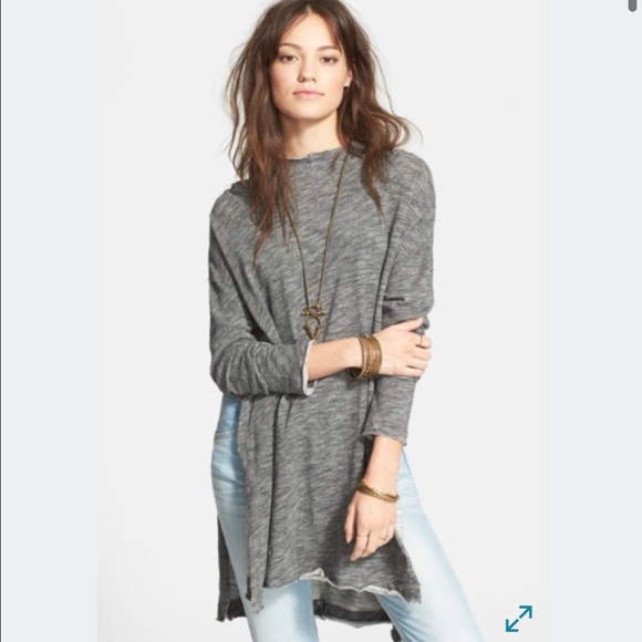 Free People "In A Hurry" Hoodie in Charcoal Grey M
