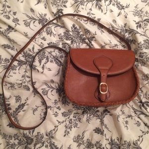 Brown leather crossbody purse