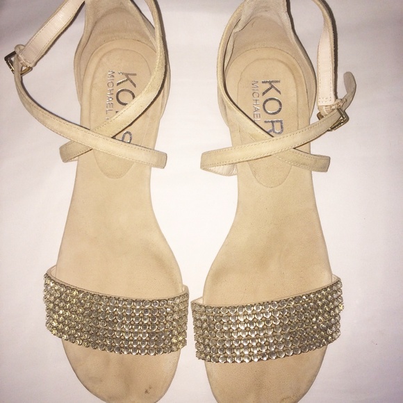 Michael Kors nude rhinestone studded sandal. 9
