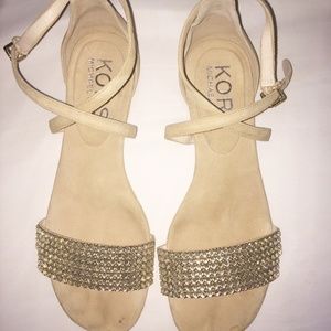 Michael Kors nude rhinestone studded sandal. 9
