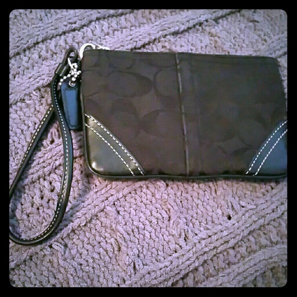 Coach black wristlet