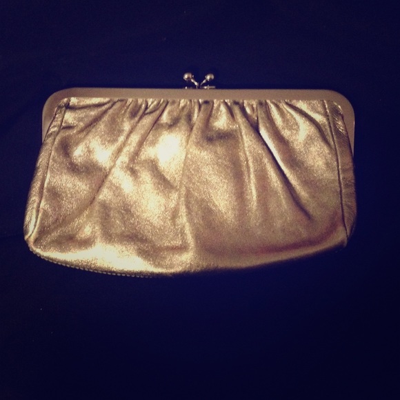 Express silver/gold metallic clutch