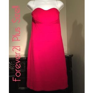 Forever21 Plus Size Strapless Red Party Dress