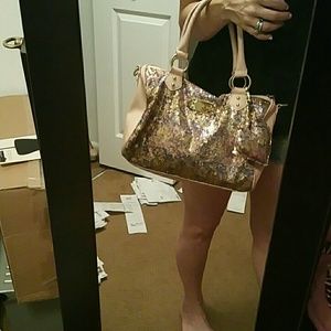 Betsey johnson gold sequin purse