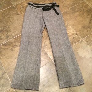 Black wool slacks with tie around waist