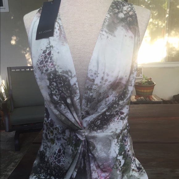 St John Silk Blouse Color: Multi