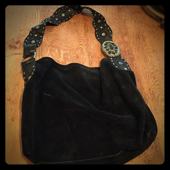 Black Suede Hobo