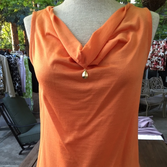 St John sleeveless top with perfectly draped neck