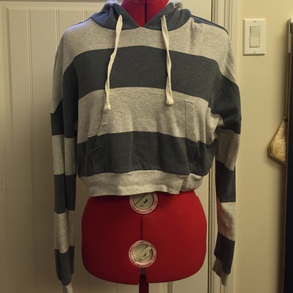 Striped Cropped Hoodie