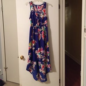 Beautiful print high/low razorback dress