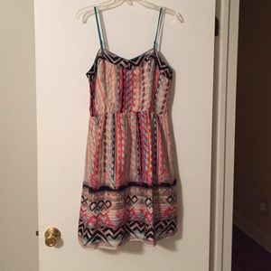 Aztec print spaghetti strap dress