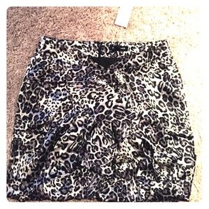 Bebe leopard front drape skirt