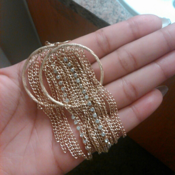 Round Gold Dangle Earrings