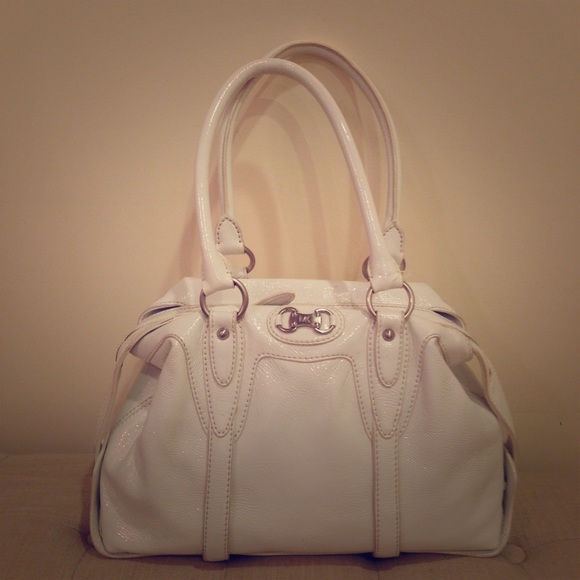 Authentic Michael Kors White Patent Leather Bag