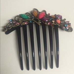 Black Jeweled Hair Comb