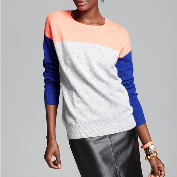Aqua Sweaters - aqua // colorblock cashmere sweater