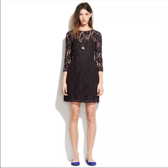 Madewell Lily Lace Dress Size 6 Black - Picture 1 of 1