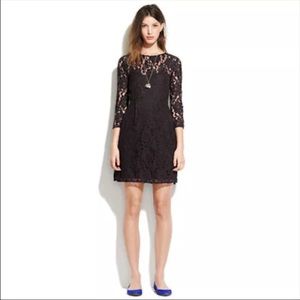Madewell Lily Lace Dress Size 6 Black