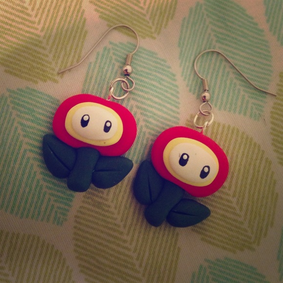 Kawaii Video Game Nintendo Flower Earrings