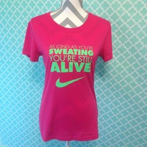 Nike Girl Fit Tee Hot Pink / Lime Size Small