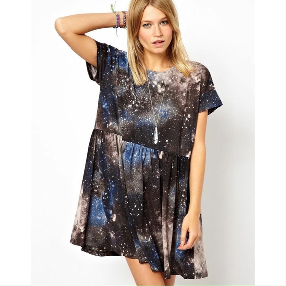 ✨ASOS petite Galaxy Dress sz 6 oversized babydoll✨