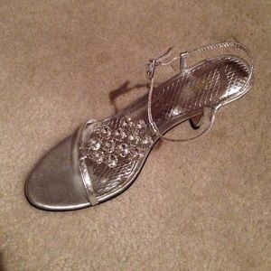 Joey brand silver jeweled heels