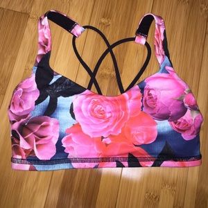 RARE floral energy sports bra