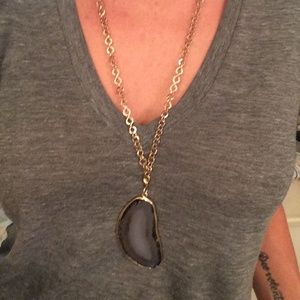 Gold geode necklace.