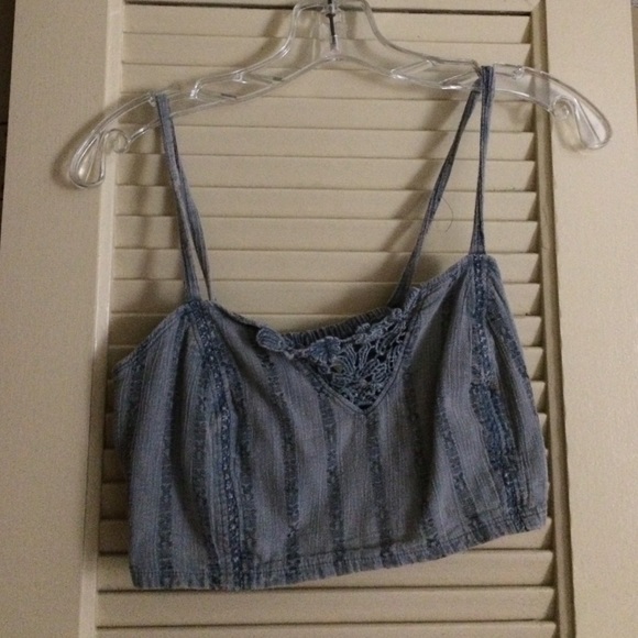Super cute denim/ acid wash bralette
