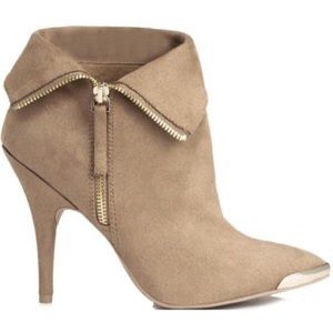Tan suede bootie heels