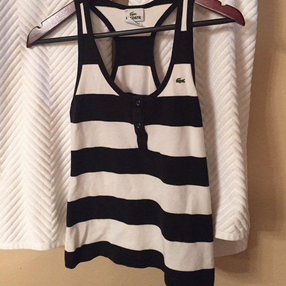 Black and white stripe Lacoste tank