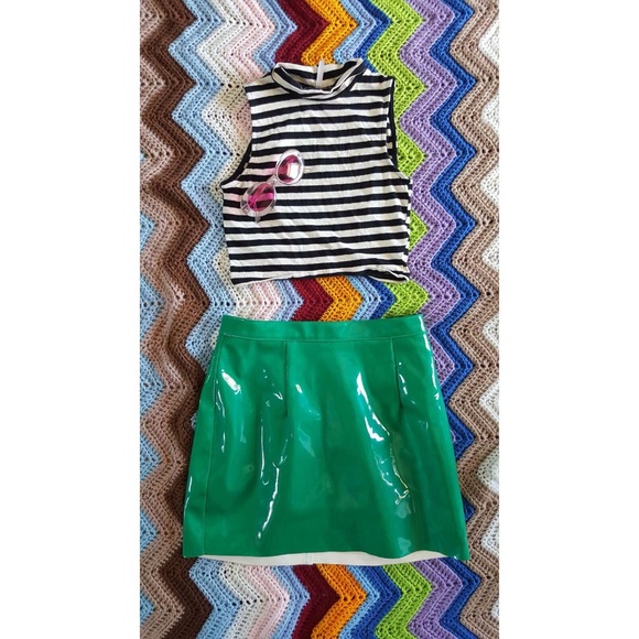 American Apparel Vinyl Mini Skirt
