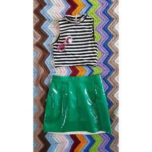 American Apparel Vinyl Mini Skirt