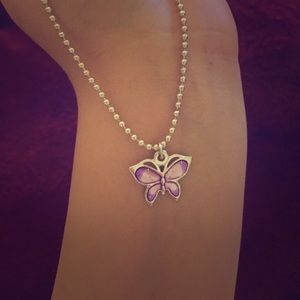 Purple butterfly necklace💜