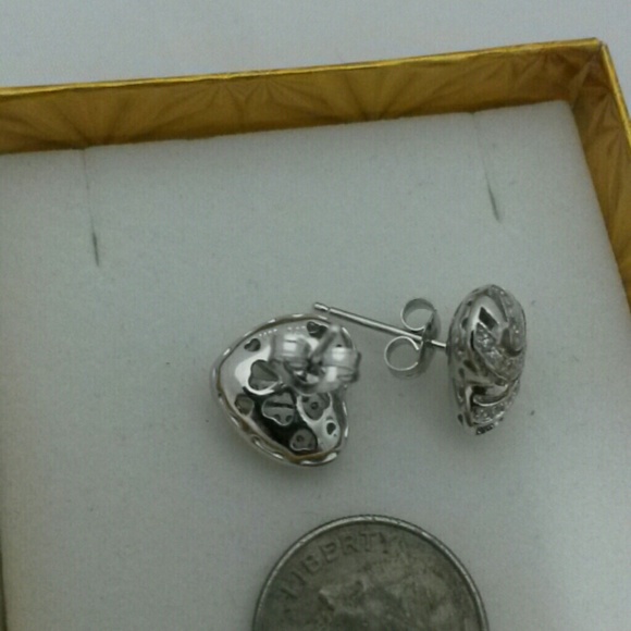 925 sterling silver earrings with crystals - Picture 2 of 4